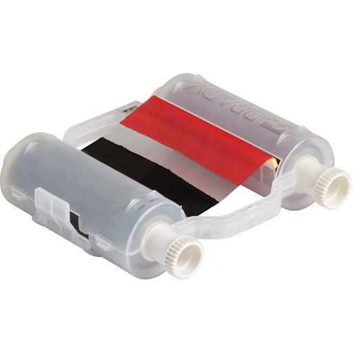 Product image for Brady B30-R10000-KR-16 B30 Series R10000 Printer Ribbon, Cartridge of 200', Black/Red, 4.33" W , 60 Panels Sets Per Roll