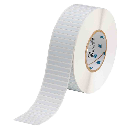 Product image for Brady THT-48-727-10 Gloss Polyimide Labels, 0.25" H x 2" W, Roll of 10000 Labels, White