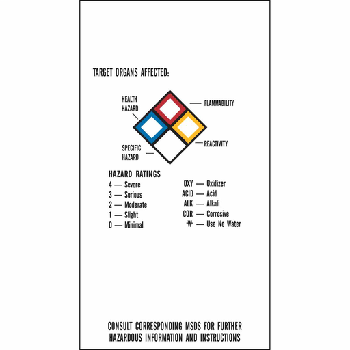 Product image for Brady 12800 Printable Tags, 5.5" H x 2.875" W, Polyester, Blue/Red/Yellow/Black on White