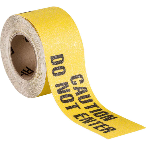 Product image for Brady 92415 Hazard Marking Anti-Skid Tape Roll - Anti-Skid Vinyl, CAUTION DO NOT ENTER, Black on Yellow, 3" x 54'