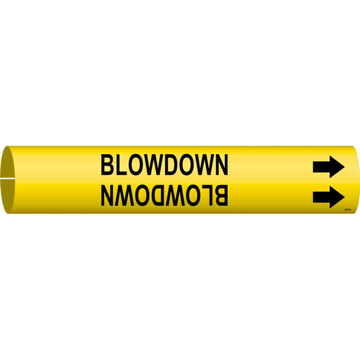 Product image for Brady 4014-A Blowdown Pipe Marker, 0.8125" H x 0.8125" W, Fits Pipes 0.75" Dia. Thru 1.375" Dia.
