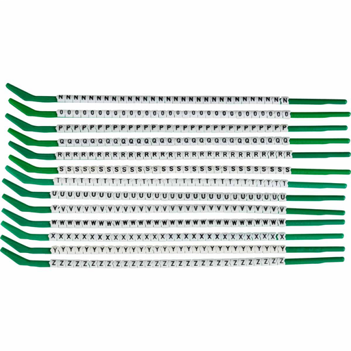 Product image for Brady SCN09-N-Z ClipSleeve N to Z Wire Markers, Pack of 13 Each, 18 AWG, Maximum Wire Dia, 0.11"