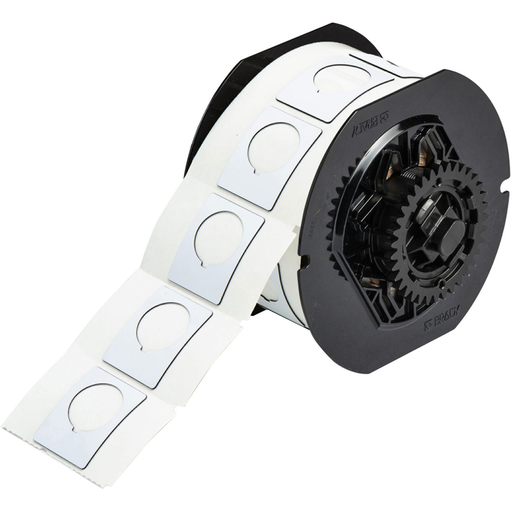 Product image for Brady B30EP-167-593-WT B30 Series Raised Panel Polyester Labels, 1.5" H x 1.2" W, Roll of 200 Labels, White