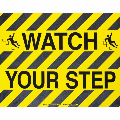 Product image for Brady 104499 Floor Safety Sign, 14" H x 18" W x 0.011" D, Polyester