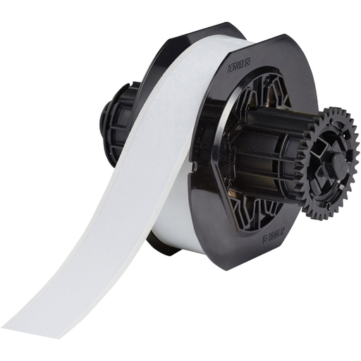 Product image for Brady B33C-1000-437 B33 Series Polyvinyl Fluoride Labels, 1" W x 85' L, White