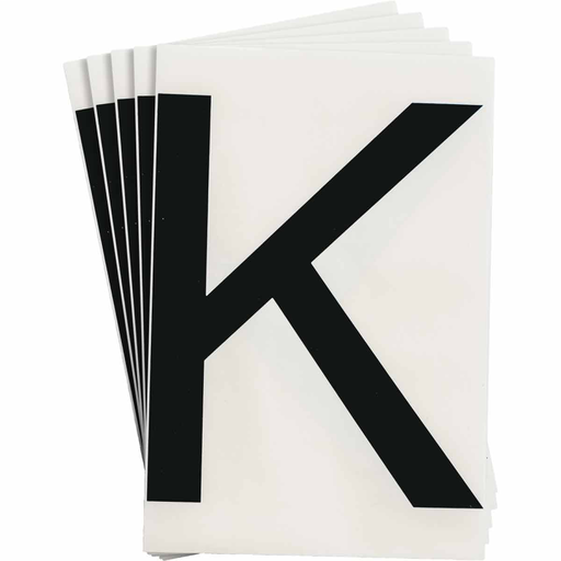 Product image for Brady 121751 ToughStripe® Floor Marking Polyester Letter K Markers - Black, 6" x 8"