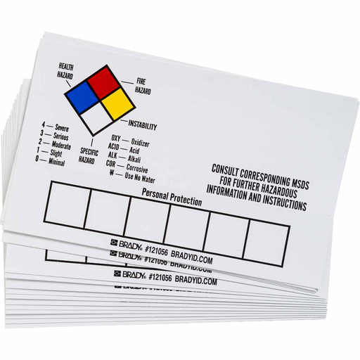 Product image for Brady 121056 Blank Write-On Laboratory Labels, 3" H x 5" W x 0.004" D, Vinyl