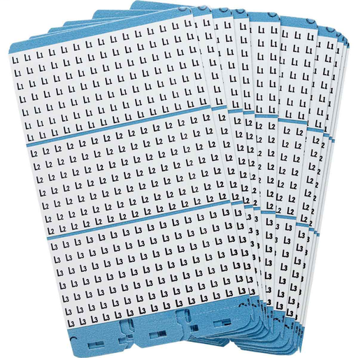 Product image for Brady PWM-L1-L3 Porta-Pack® Wire Marker Book Refill - Repositionable Vinyl Cloth, Legend L1, L2, L3