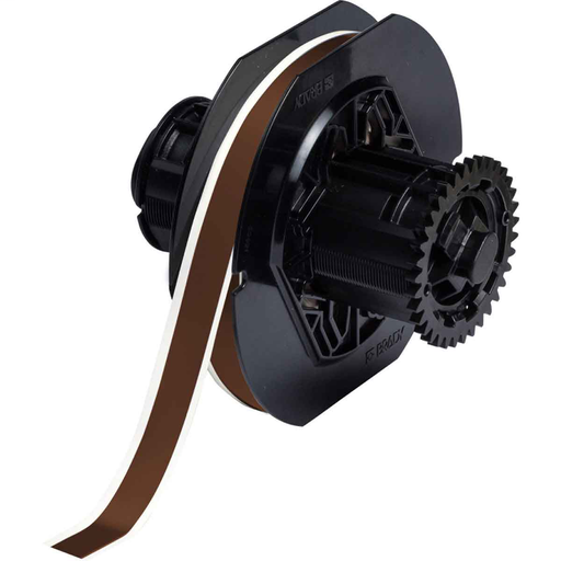 Product image for Brady B30C-500-569-BR B30 Series Low Halide Polyester Labels, 0.5" W x 100' L, Brown