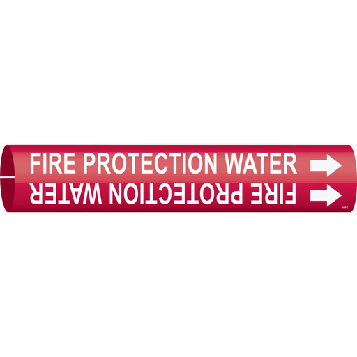 Product image for Brady 4060-C FIRE PROTECTION WATER Pipe Marker, Fits Pipes 2.5" Dia. Thru 3.875" Dia.