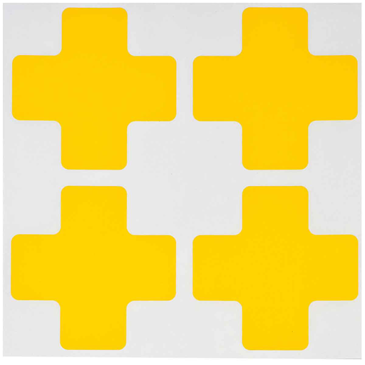 Product image for Brady 104469 ToughStripe® Floor Marking Tape Cross-Shaped Center Marks - Polyester, Solid Color, Yellow, 2" x 5"