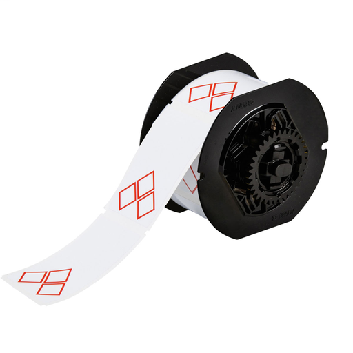 Product image for Brady B30-260-7569-CLP3A B30 Series GHS CLP Vinyl Labels, 2.17" H x 3.35" W, Red on White, Pre-Printed Areas on Label: 3A Diamonds