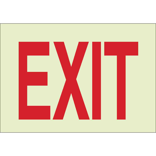 Product image for Brady 80282 BradyGlo Exit Sign, Red on Glow, 10" H x 14" W x 0.063" D