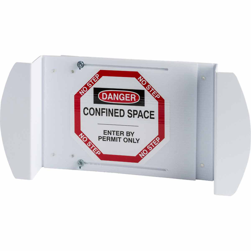 Product image for Brady 43754 DANGER Confined Space Enter By Permit Only Sign, 21" H x 30" W x 0.24" D, Black/Red on White