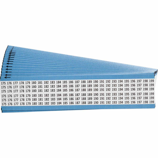Product image for Brady WM-175-199-PK Wire Marker Card - Repositionable Vinyl Cloth, Legend 175 to 199