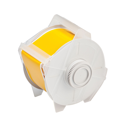 Product image for Brady 76702 GlobalMark Series Repositionable Vinyl Labels, 2.25" W x 100' L, Yellow