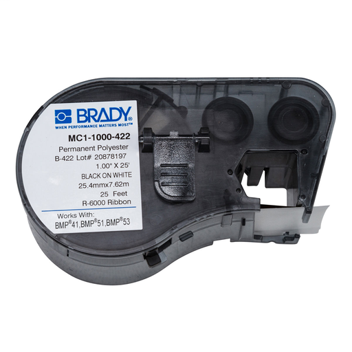 Product image for Brady MC1-1000-422 BMP51 BMP53 BMP41 Polyester Labels, 1" W x 25' L