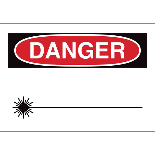 Product image for Brady 25362 Blank DANGER Sign, 7" H x 10" W x 0.06" D, Polystyrene, Black/Red on White