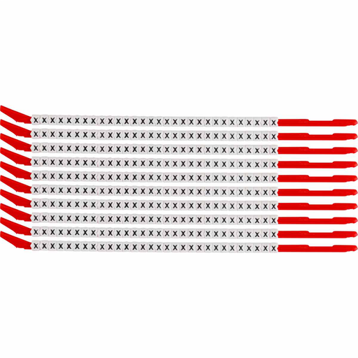 Product image for Brady SCN10-X ClipSleeve X Wire Markers, Pack of 10 Each, 14 AWG, Maximum Wire Dia, 0.134"