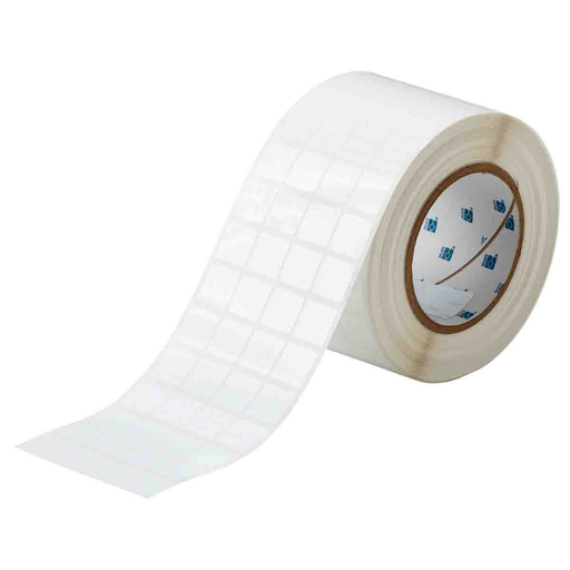 Product image for Brady THT-50-423-10 Glossy Polyester Labels, 0.75" H x 0.75" W, Roll of 10000 Labels, White