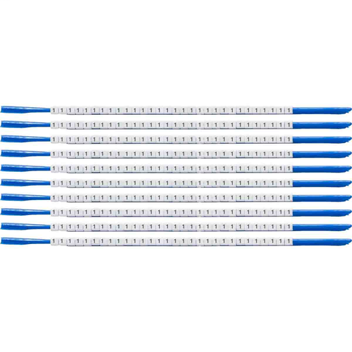 Product image for Brady SCN07-1 ClipSleeve 1 Wire Markers, Pack of 10 Each, 18 AWG, Maximum Wire Dia, 0.087"