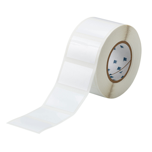 Product image for Brady THT-24-423-1 Glossy Polyester Labels, 1.75" H x 2.75" W, Roll of 1000 Labels, White