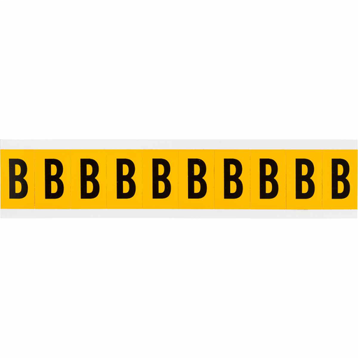 Product image for Brady 1530-B 15 Series Pressure Sensitive Vinyl Letter Labels - 1" H, Black on Yellow, B