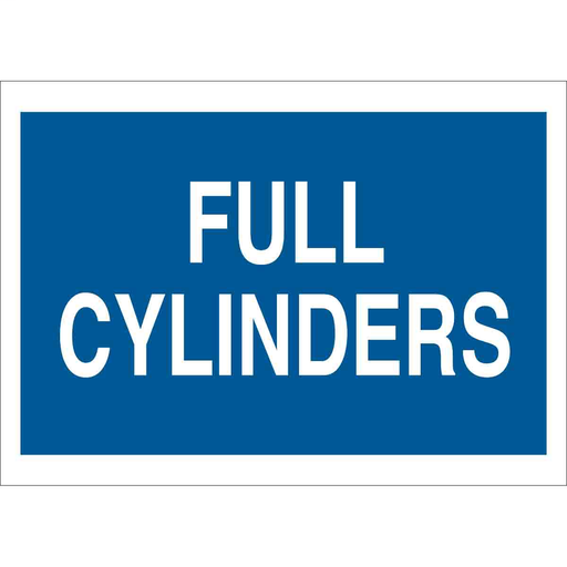 Product image for Brady 43323 Full Cylinders Sign, 7" H x 10" W x 0.035" D, Aluminum