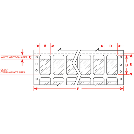 DATAB Series Tedlar Self-Laminating Labels, 0.75" H x 0.5" W, Pack of 10000 Labels, Clear/White