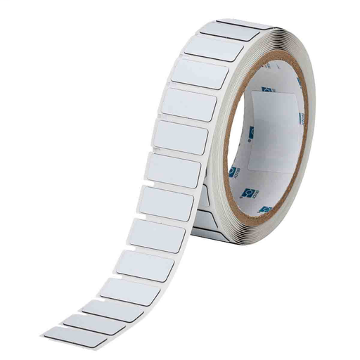 Product image for Brady THTEP171-593-.25 Foam Backed Raised Panel Labels, 0.49" H x 1.6" W, White