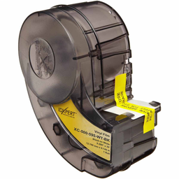 Brady XC-500-595-WT-BK IDXPERT LABXPERT Series Indoor-Outdoor Vinyl Labels, 0.5" W x 30' L, White/Black