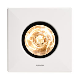 Broan 162 2.5 Amp 120 Volt 70 CFM 3.5 Sones 300 W 10-1/4 x 10-1/4 Inch White Polymeric Grille 1-Bulb Heater