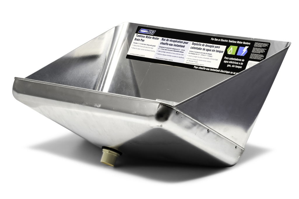 WH Drain Pan - Tankless Aluminum w/CPVC Fitting (E/F/S)