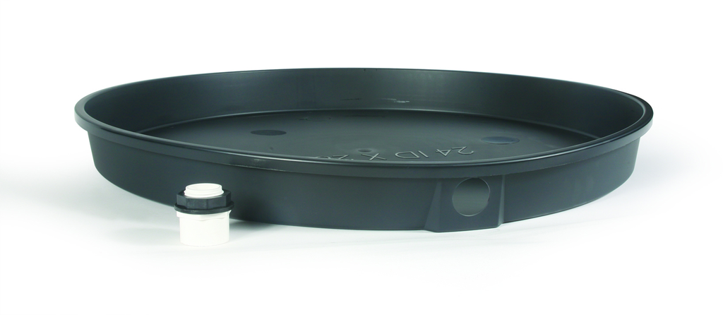 WH Drain Pan - 24" ID Plastic w/PVC Fitting (E/F)