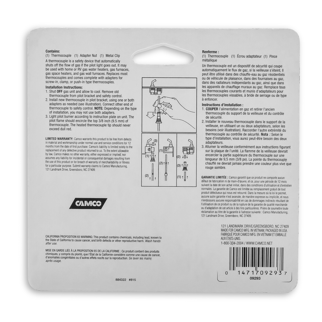 Thermocouple Kit - 24" (E/F) (CARD)