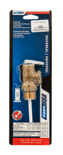 T&P Valve 3/4" w/2" Probe, 150psi, "LeadFree" (SKPK)