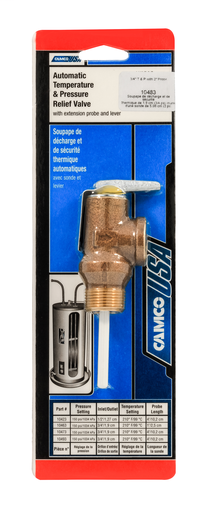 T&P Valve 3/4" w/2" Probe, 150psi (E/F/S) (SKPK)