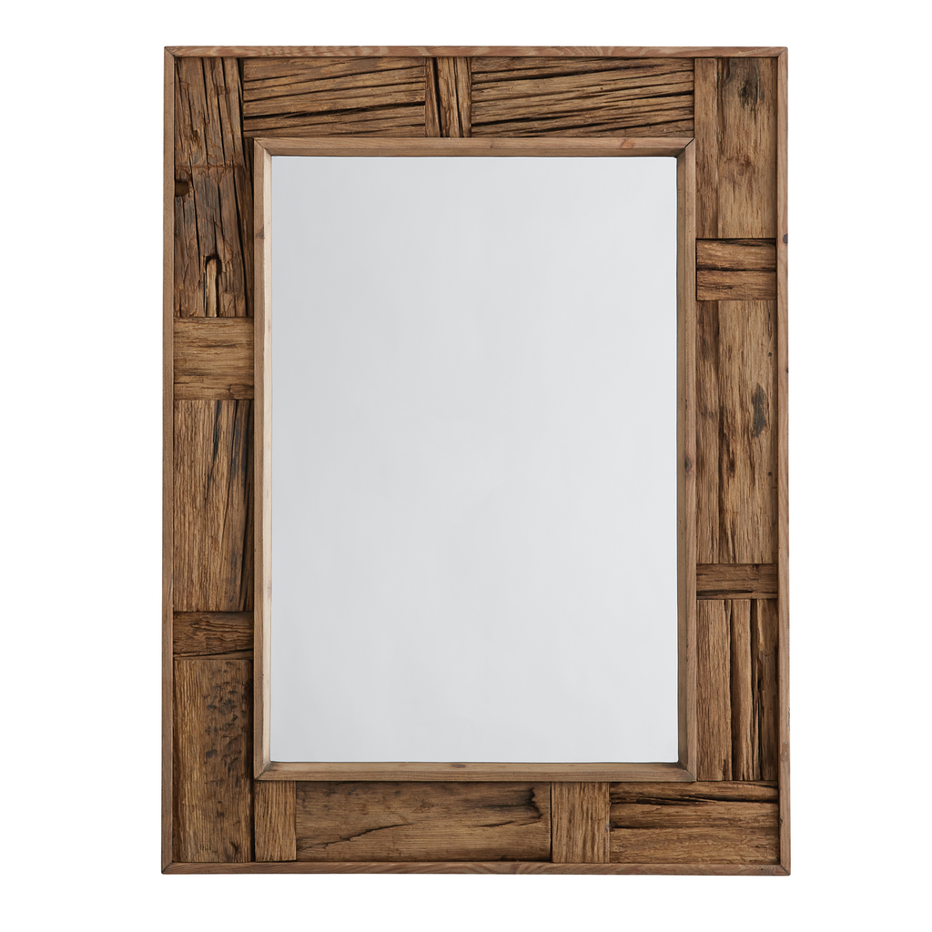 Product image for CAPLTF 740702MM DECORATIVE MIRROR RECLAIMED RAILROAD TIES MIRROR GLASS DIMENSIONS 30.5 H X 22.25 W