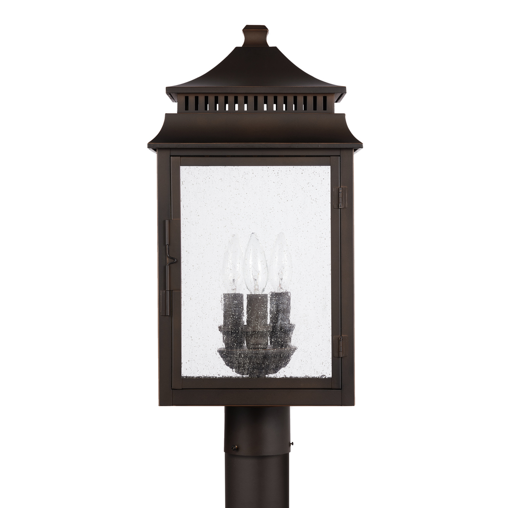 Product image for Sutter Creek 3 Light Post Lantern - Oiled Bronze