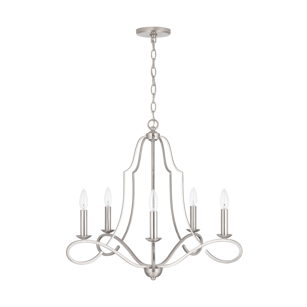 Product image for Cameron 5 Light Chandelier - Brushed Nickel
