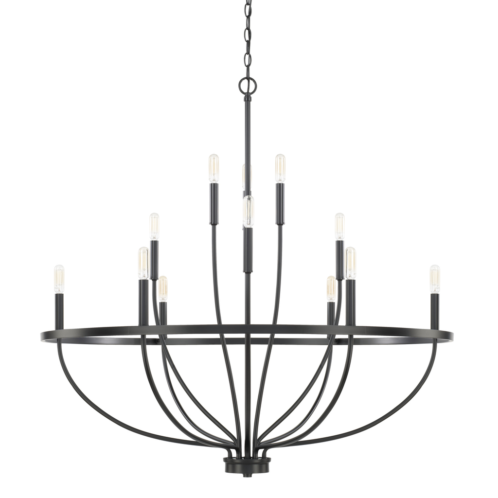 Product image for CAPLTF 428501MB 12 LIGHT CHANDELIER MATTE BLACK