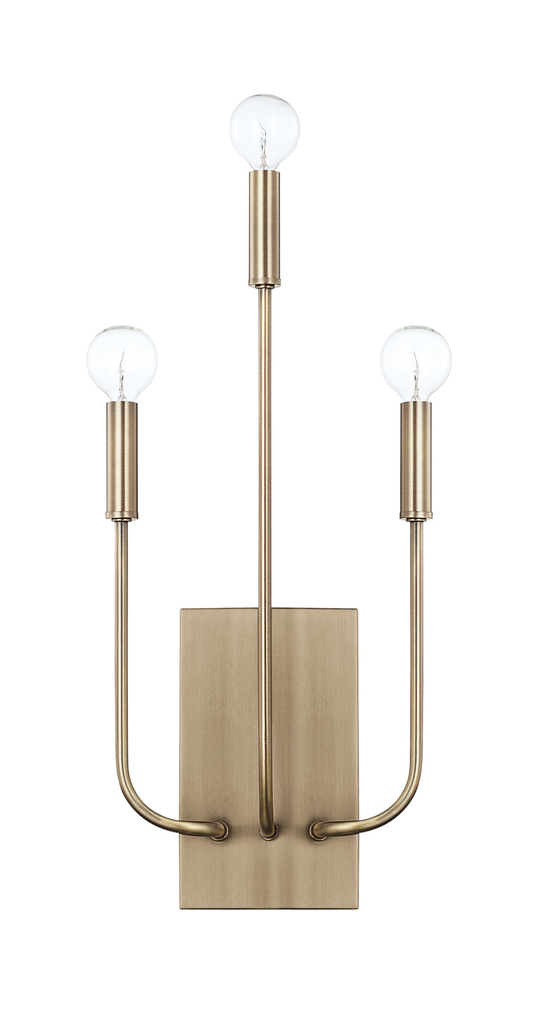 Product image for Zander 3 Light Wall Sconce - Aged Brass