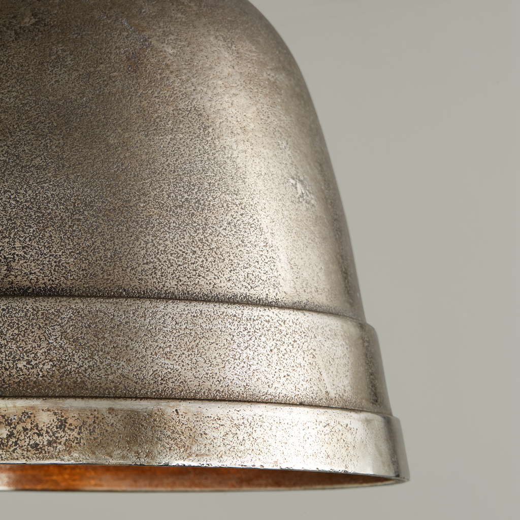 10" W x 11" H 1-Light Sand-Cast Bell Pendant in Oxidized Nickel