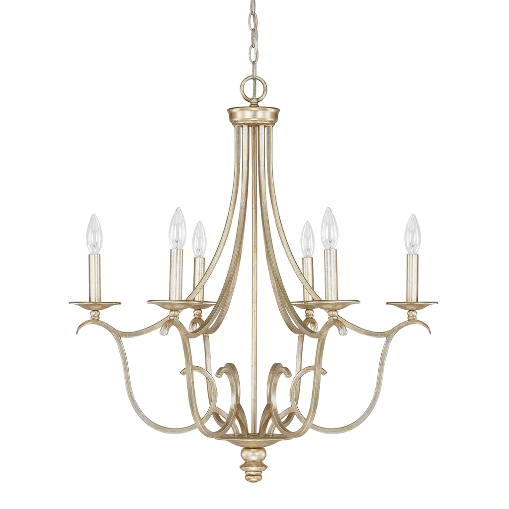 Product image for Bailey 6 Light Chandelier - Winter Gold
