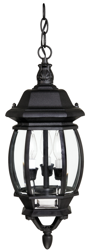 Product image for French Country 3 Light Large Hanging Lantern - Black