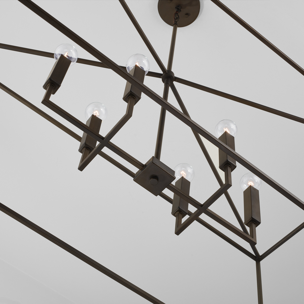 42" W x 20.5" H x 20" E 6-Light Lantern Island in Oil Rubbed Bronze