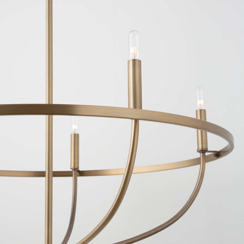 29" W x 33" H 5-Light Chandelier in Aged Brass