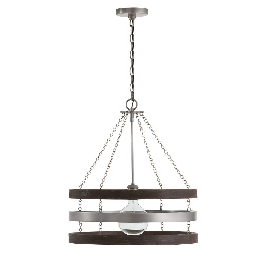 Product image for Ashton 1 Light Pendant - Carbon Gray/Matte Nickel