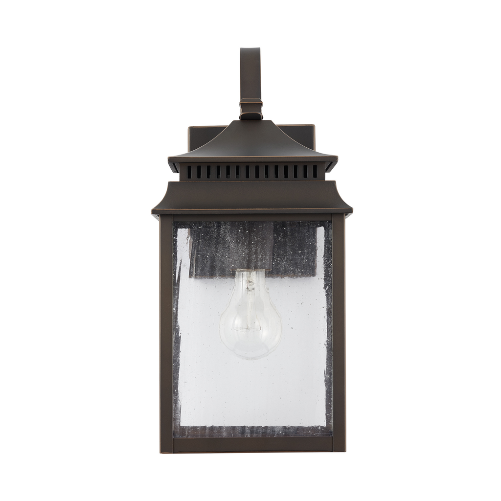 Product image for CAPLTF 936911OZ SUTTER CREEK WALL LANTERN OILED BRONZE ANTIQUED WATER GLASS