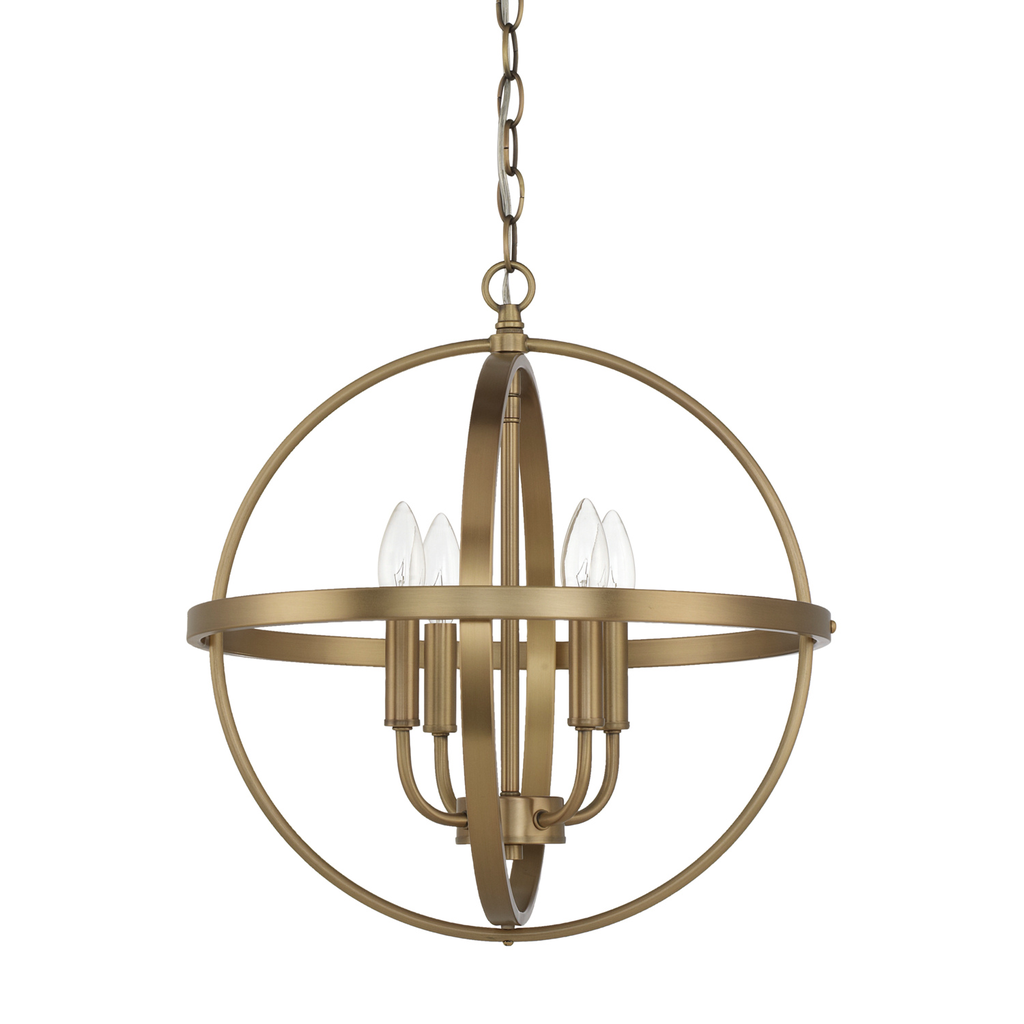 Product image for HomePlace 4 Light Pendant - Aged Brass